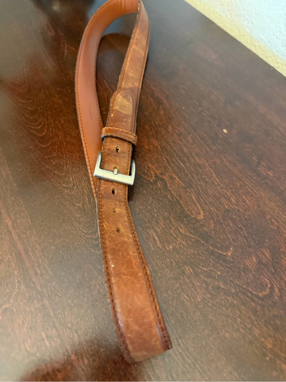 Vintage Polo Ralph Lauren Belt Size 36  Italian Leather #2110109-250 English Tan